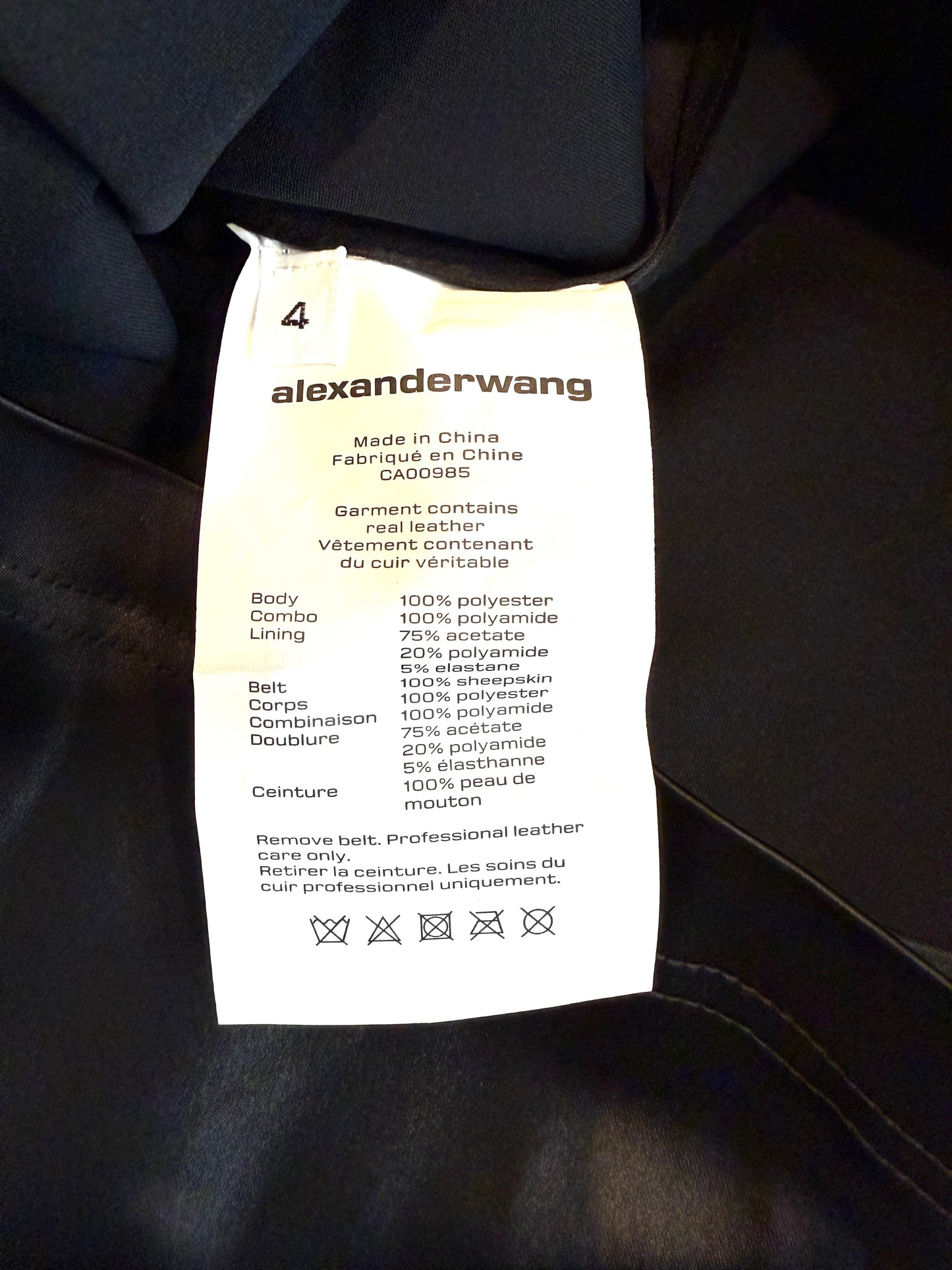 Alexander Wang Buttoned Down Dress with Cuffed Sleeves and Belt