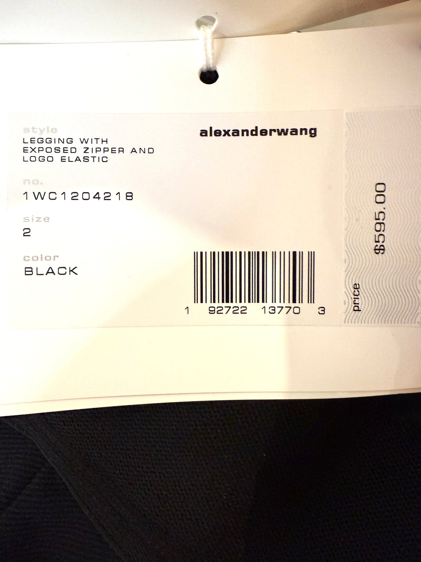 Alexander Wang Legging with Exposed Zipper and Elastic Logo
