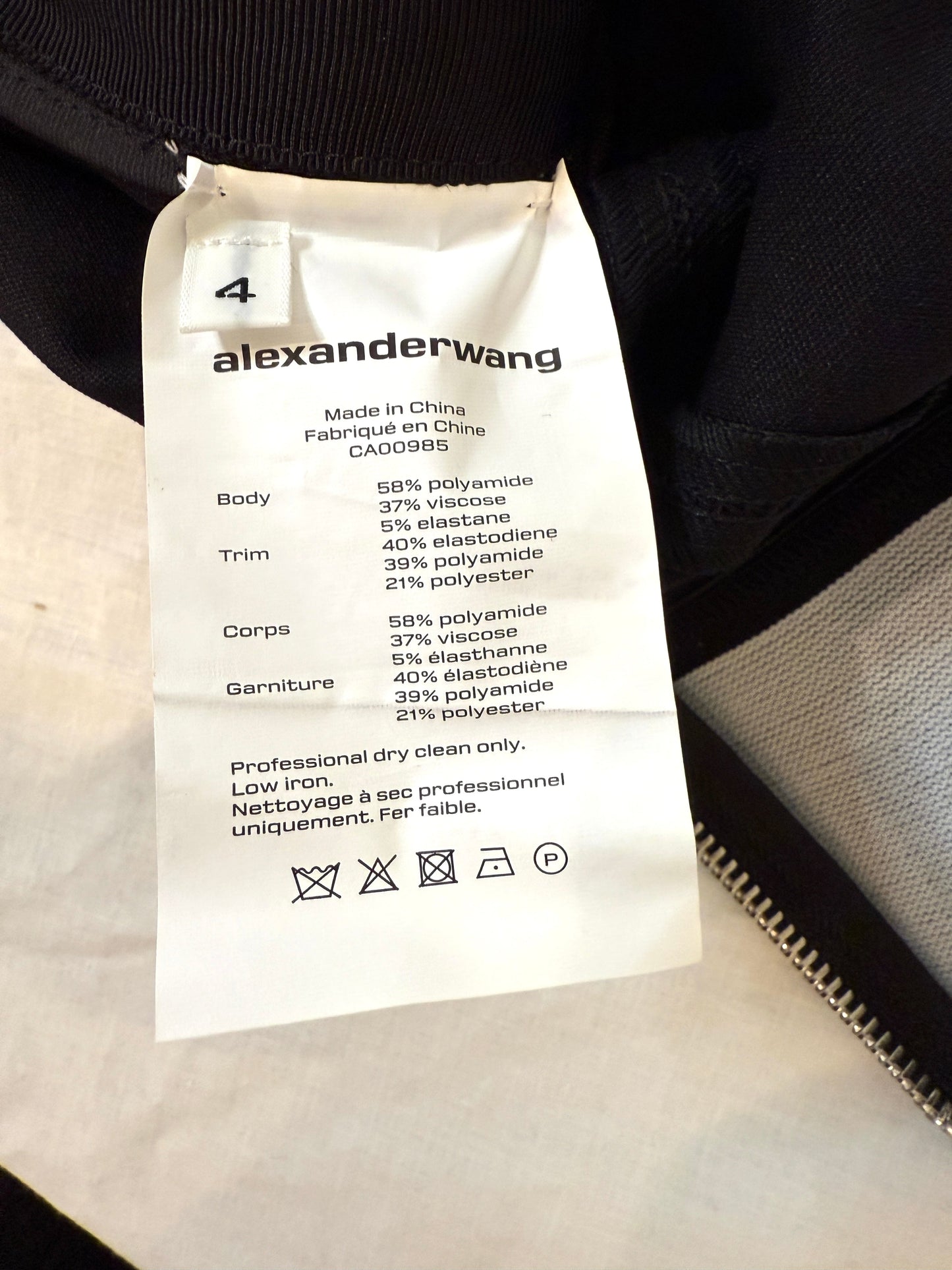 Alexander Wang Legging with Exposed Zipper and Elastic Logo