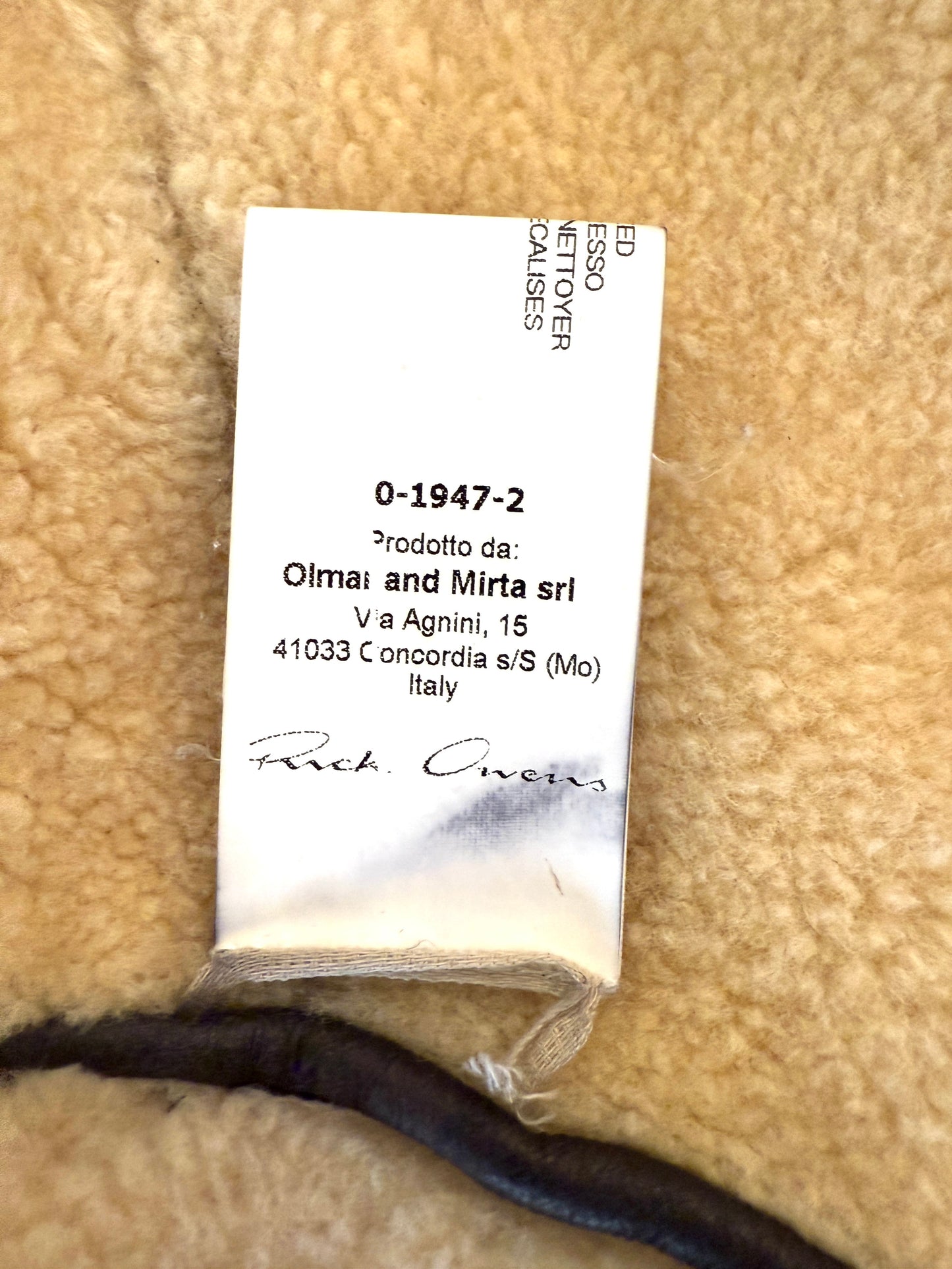 Rick Owens Shearling Lined Jacket