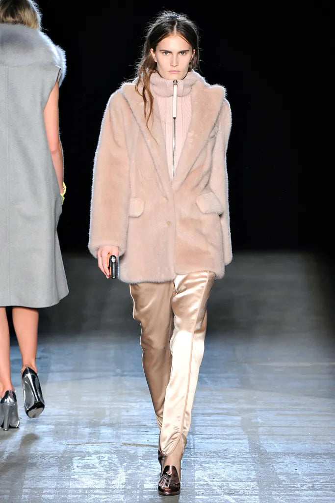 Alexander Wang blush fur coat from the Fall 2011 Ready-to-Wear fashion show.