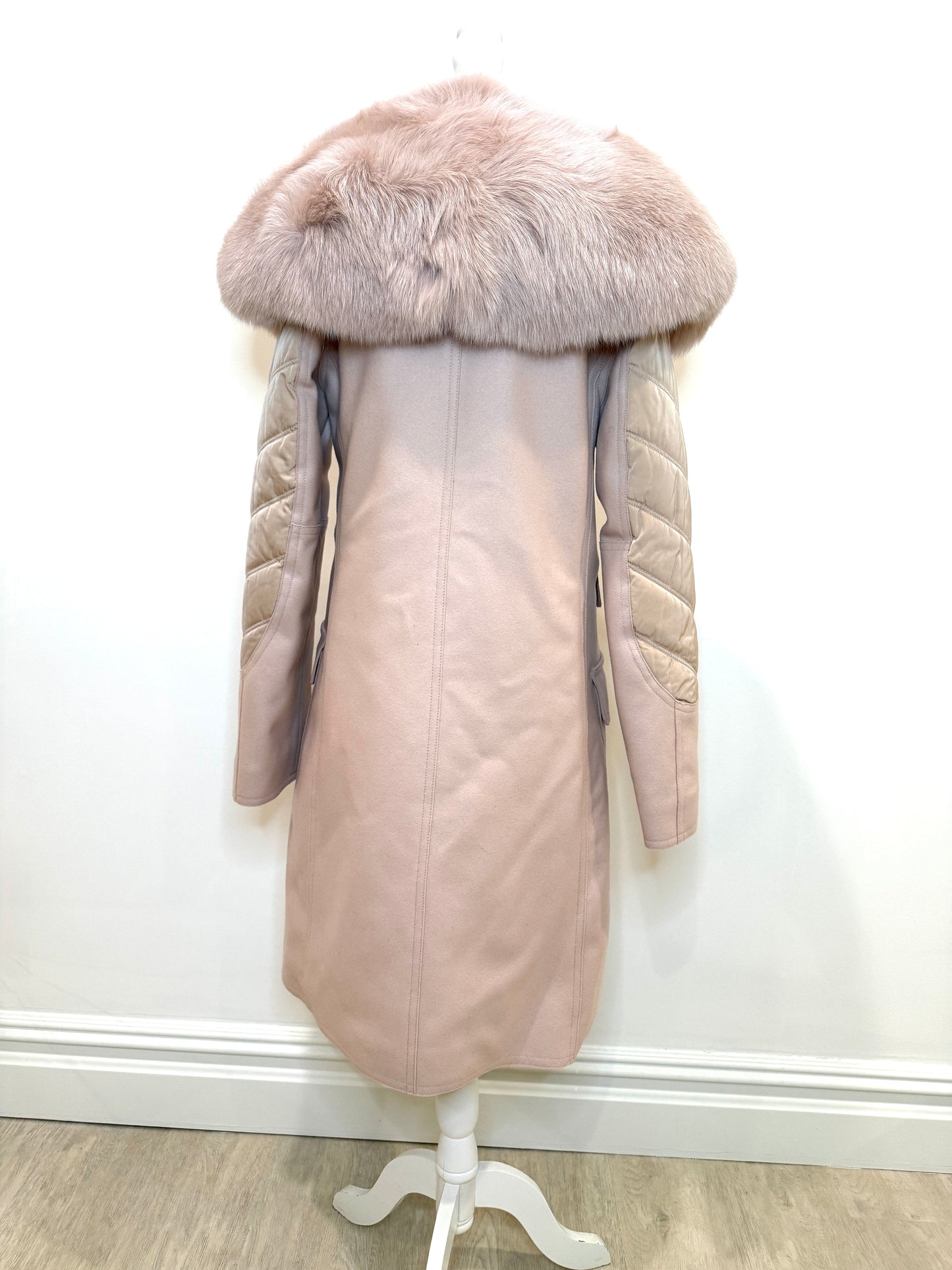 Alexander Wang Blush Fur Collar Double Breasted Jacket