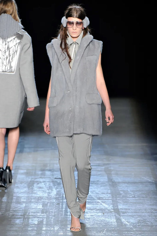 Alexander Wang sleeveless fur coat from the Fall 2011 Ready-to-Wear fashion show.