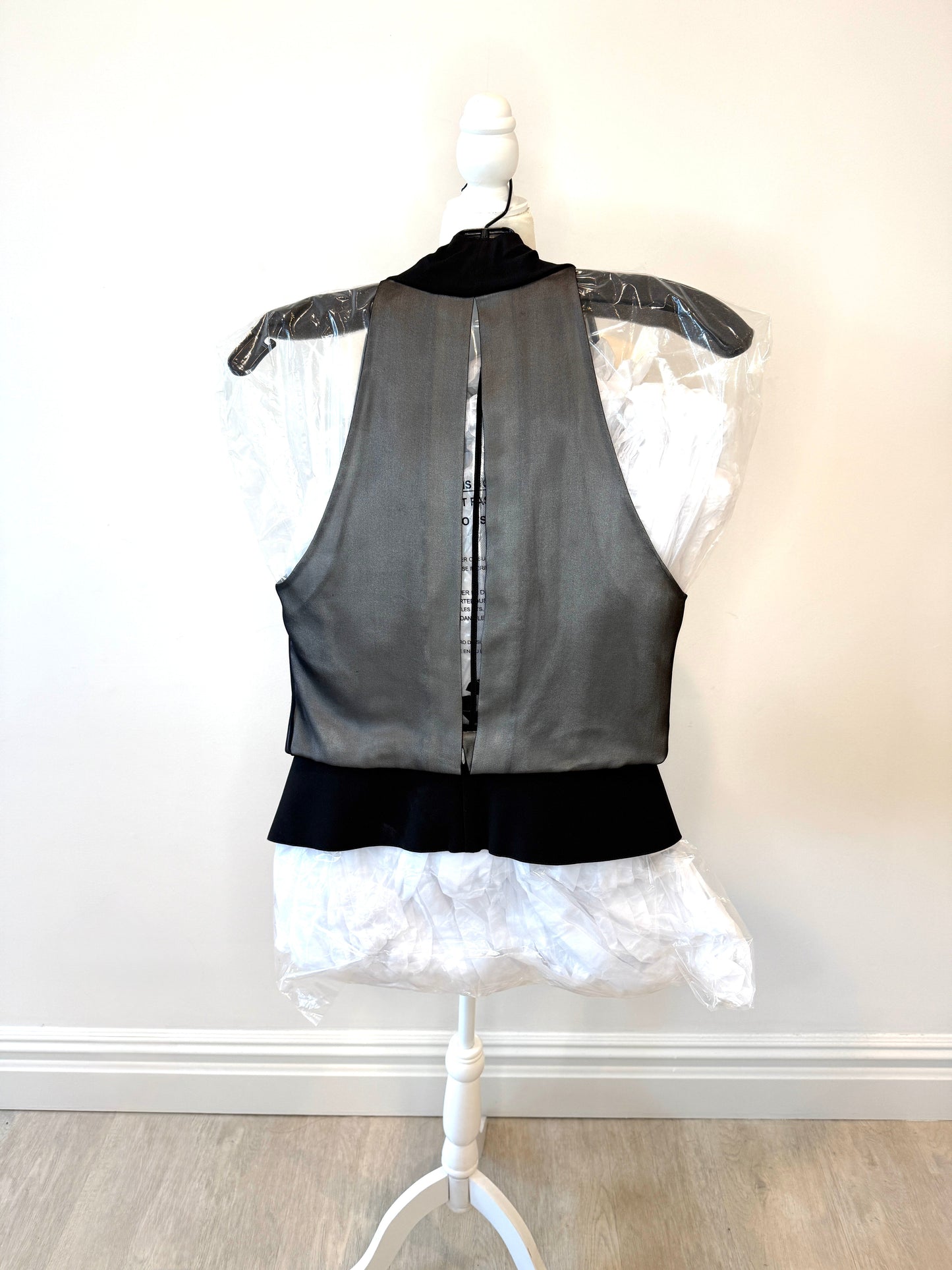 Alexander Wang Grey and Black Sleeveless Blouse