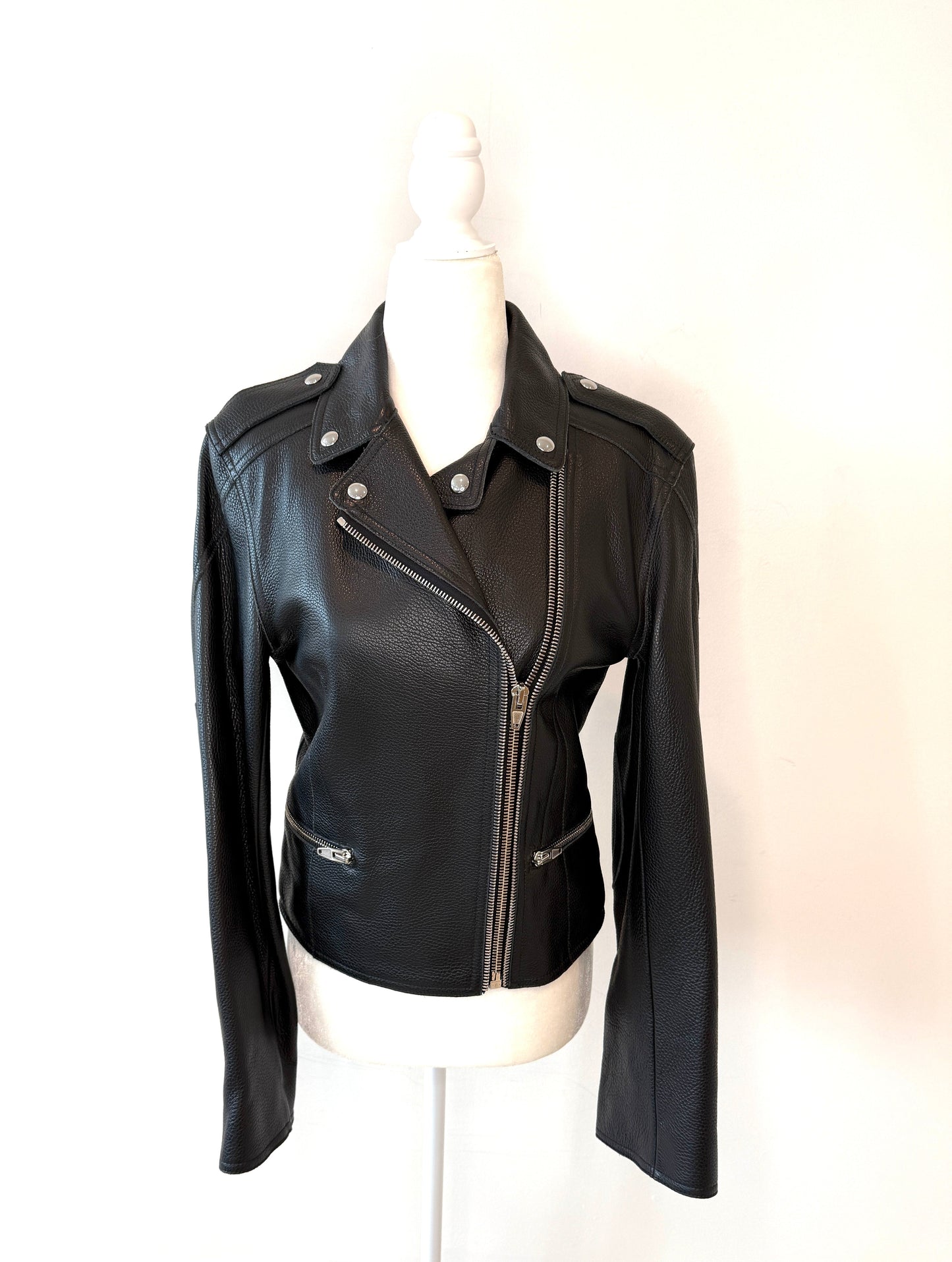 Alexander Wang Jet Leather Jacket, 100% cowhide, with double-zipper design, from Women's Pre-Fall 2014 Collection, brand new with tags.