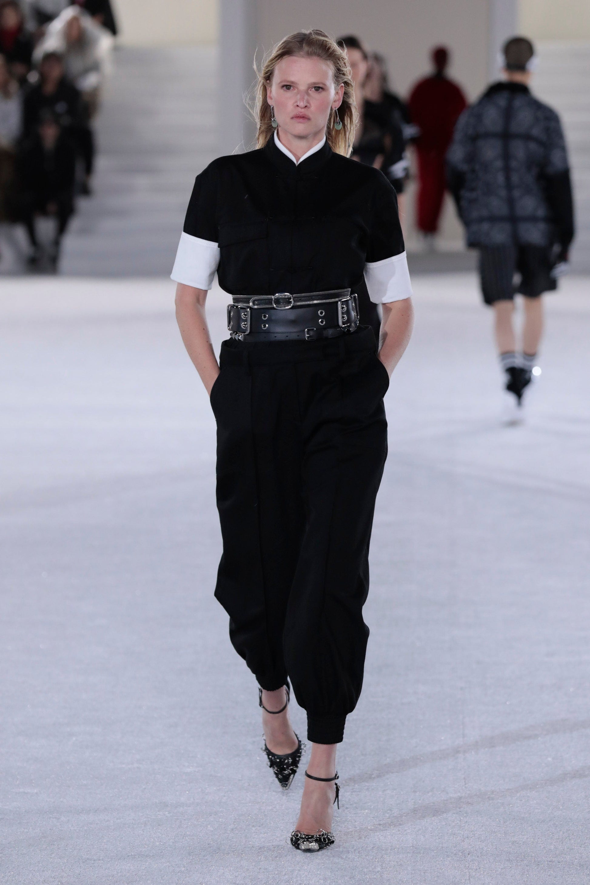 Alexander Wang Jumpsuit With Leather Belt, tailored fit, premium cotton blend, Spring 2019 Ready-to-Wear, brand new with tags.