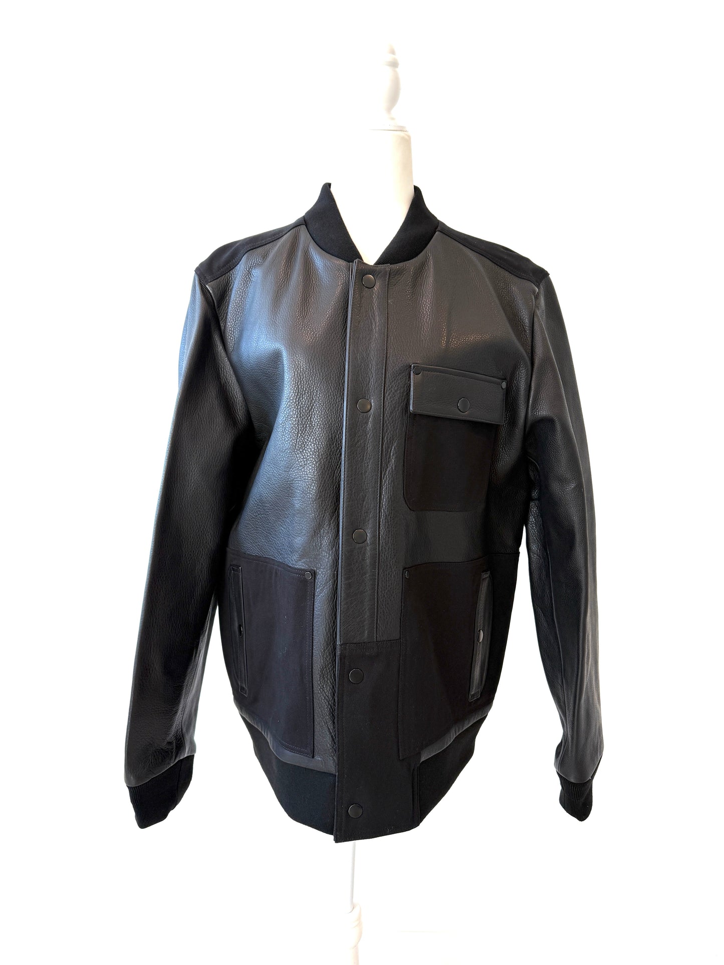 Alexander Wang Leather & Canvas Bomber