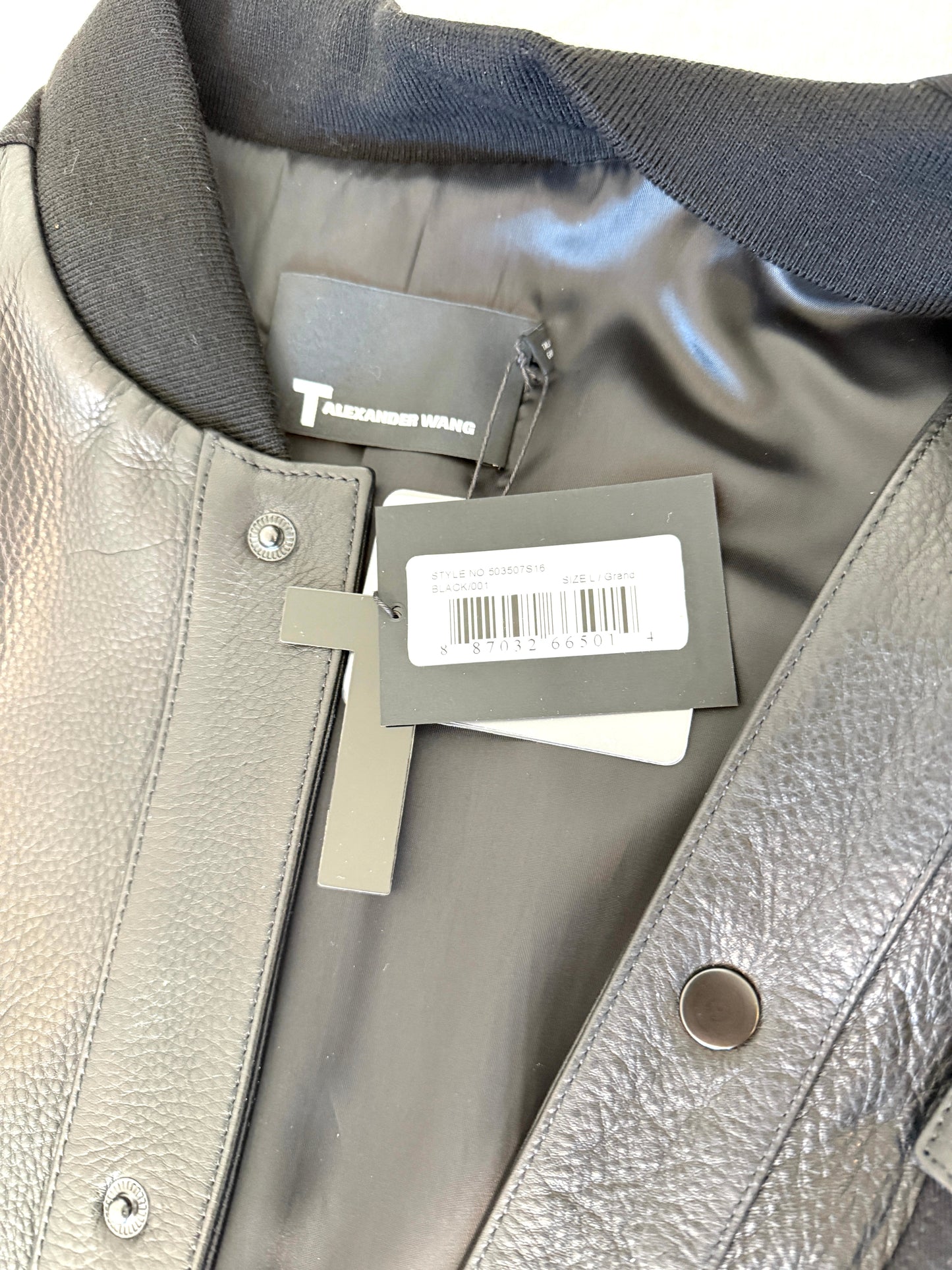 Alexander Wang Leather & Canvas Bomber