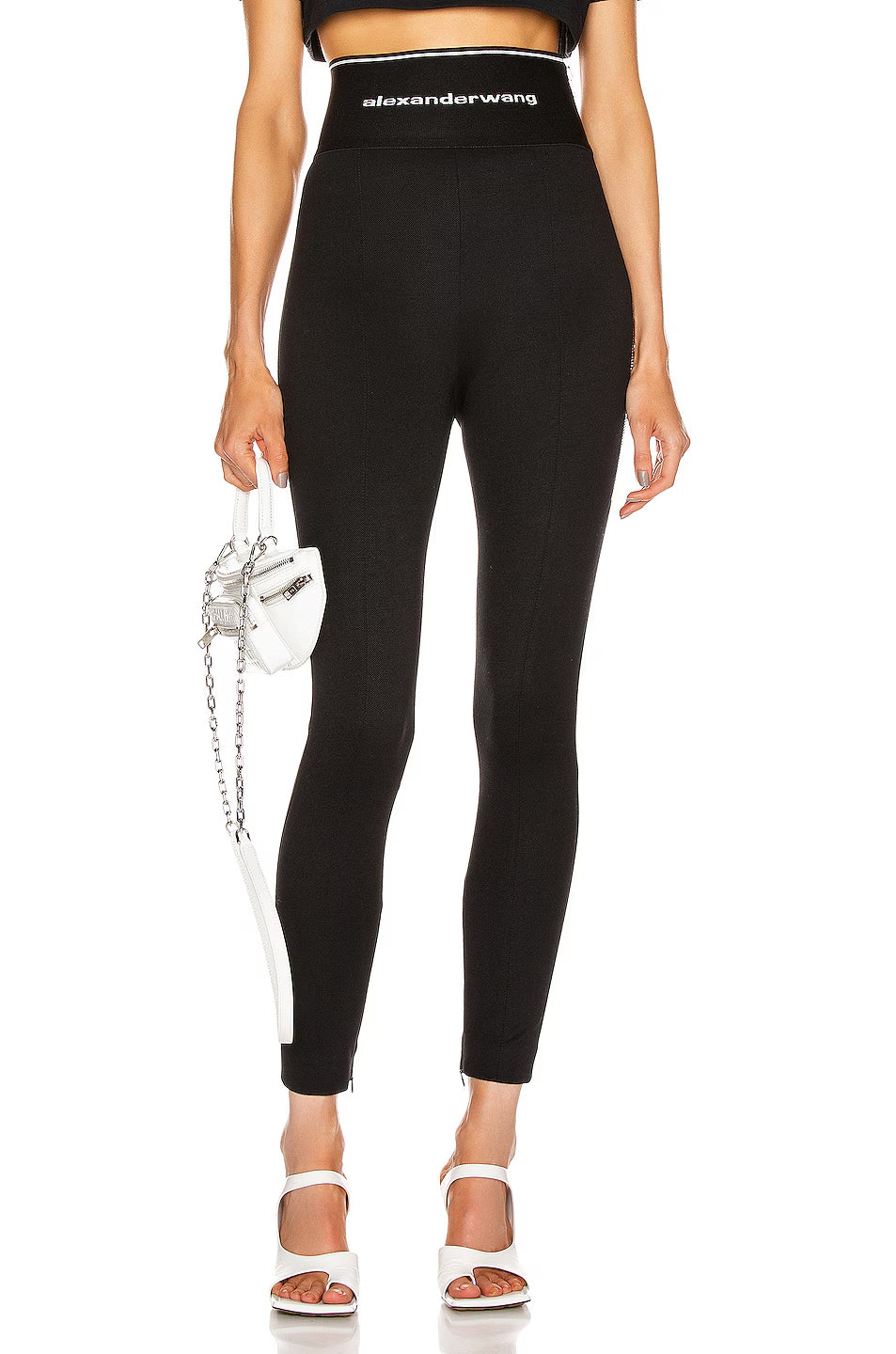 Alexander Wang Leggings with exposed hip zipper and elastic logo, zippered leg openings, brand new with tags.