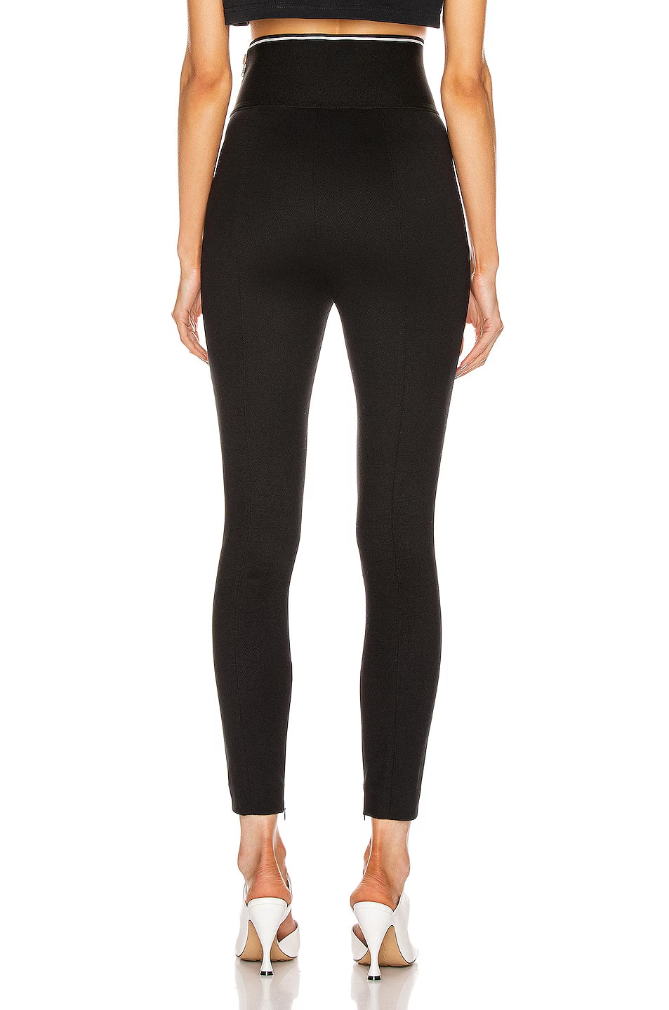 Alexander Wang Legging with Exposed Zipper and Elastic Logo