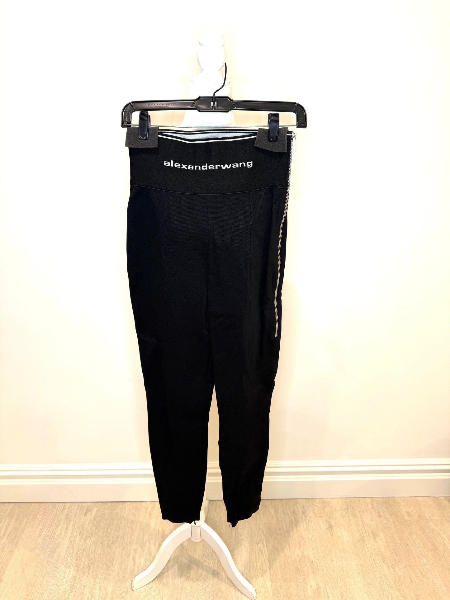 Alexander Wang Legging with Exposed Zipper and Elastic Logo