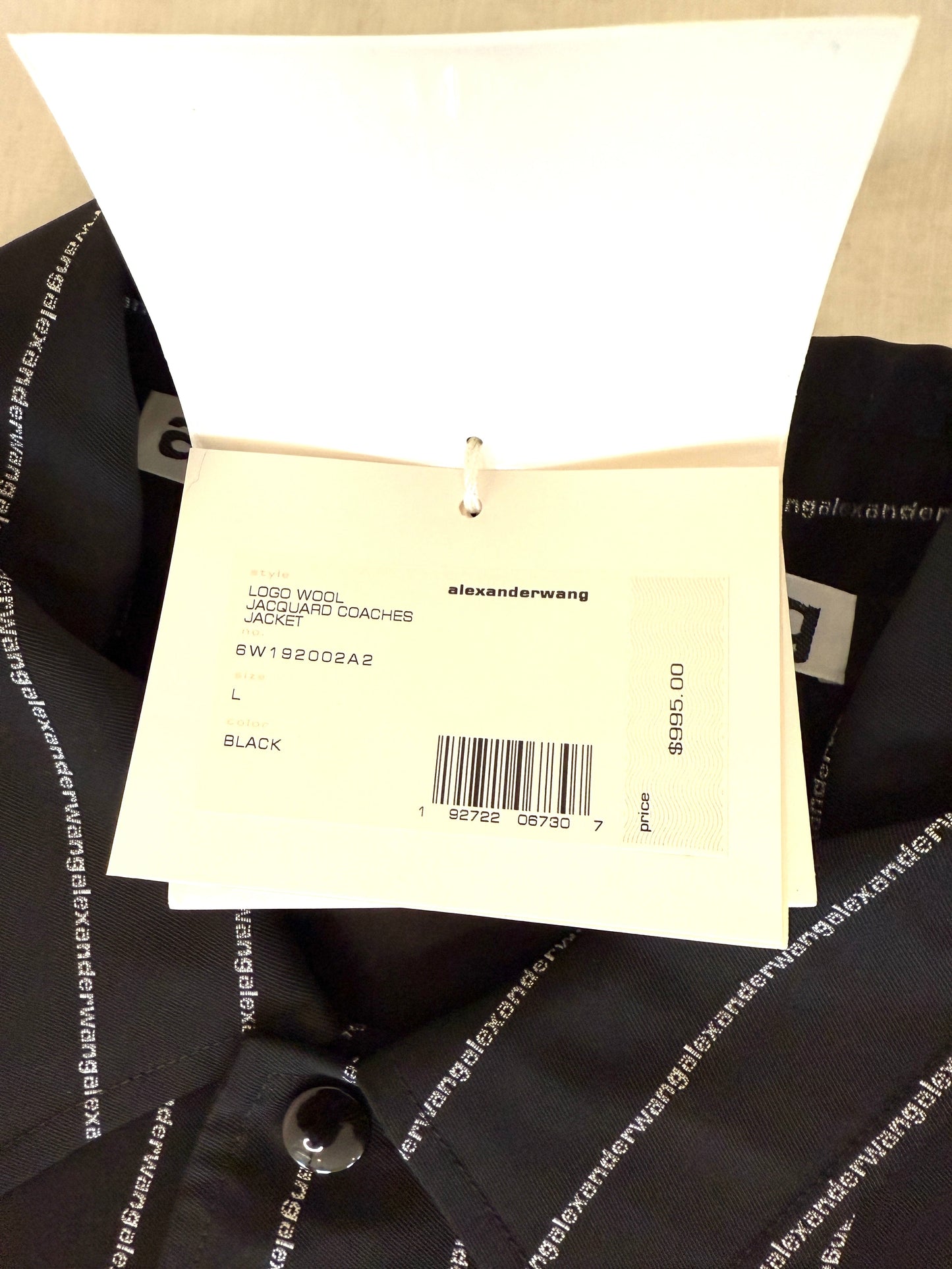 Alexander Wang Logo Wool Jacquard Coaches Jacket