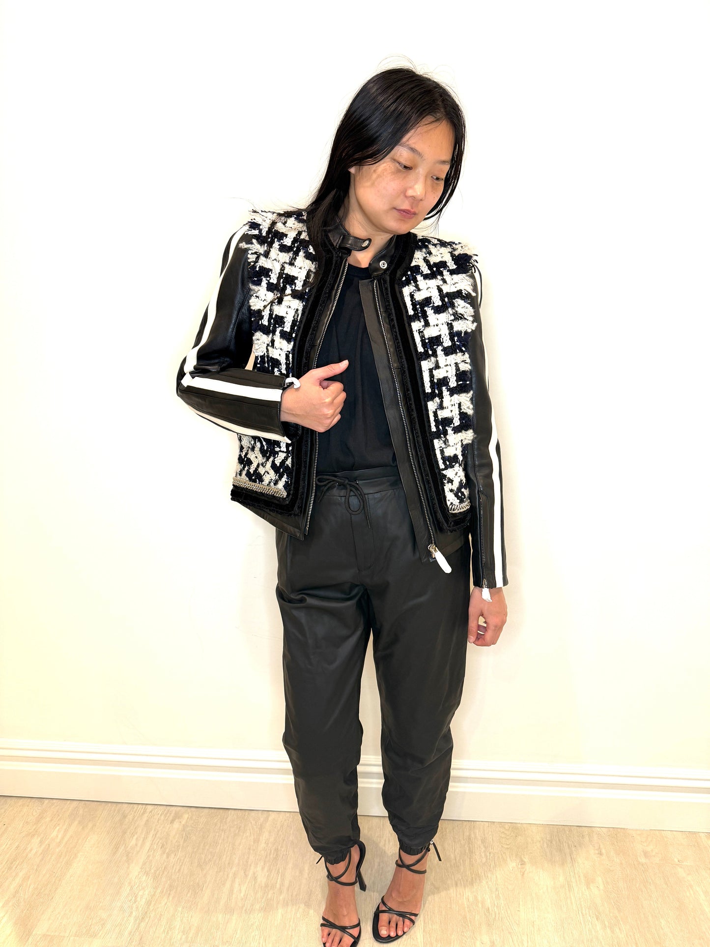 Alexander Wang Oversized Moto Hybrid Jacket