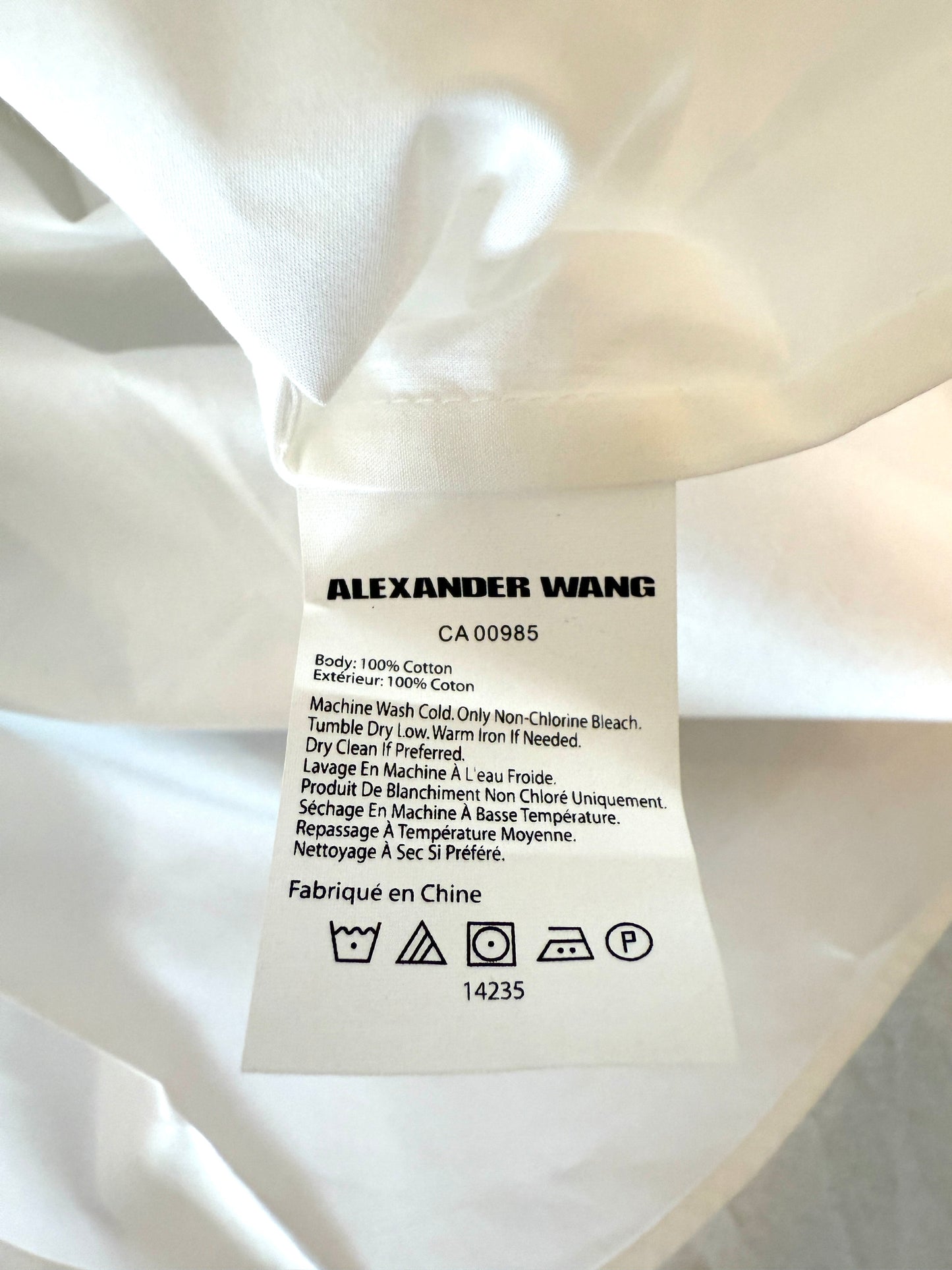 Alexander Wang Pocket White Dress Shirt Short Sleeve