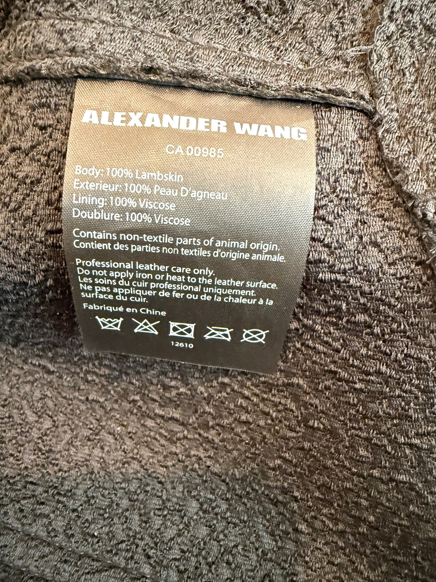 Alexander Wang Raven Leather Jacket
