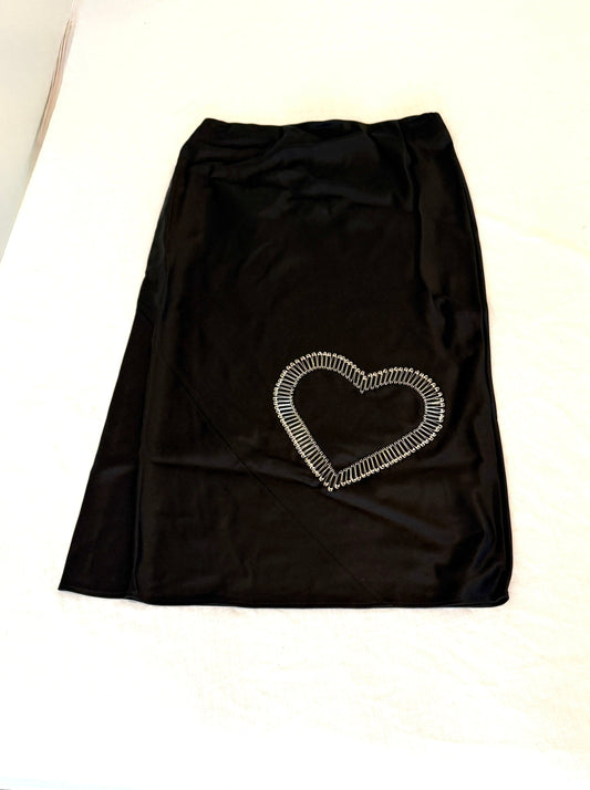 Alexander Wang Skirt with heart-shaped safety pin embroidery, 100% silk, brand new with tags.