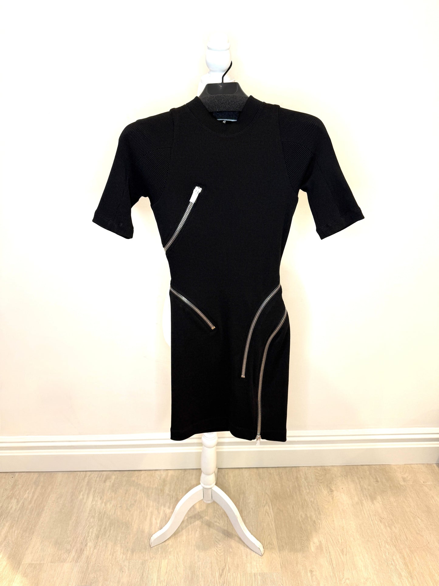 Alexander Wang Short Sleeve Traveling Rib Dress