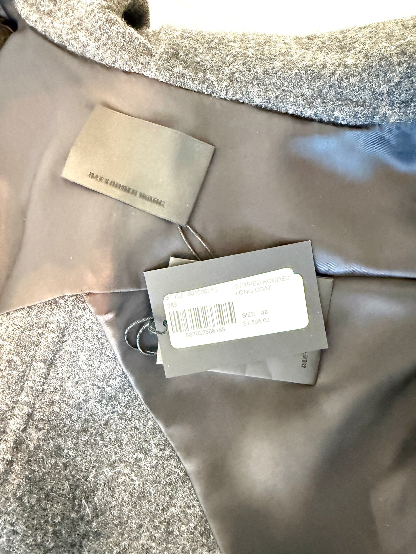 Alexander Wang Striped Hooded Long Coat