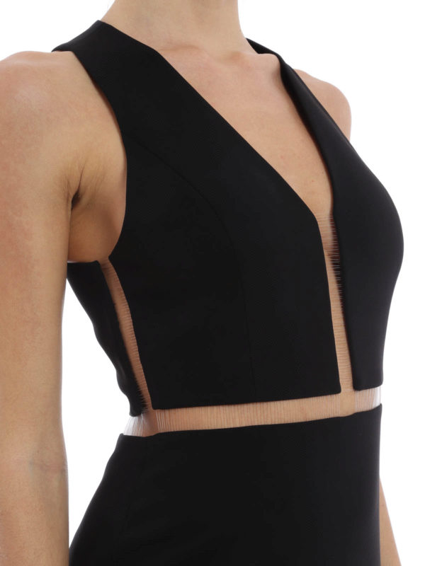 Alexander Wang V-Neck Gown with Suspended Fishline Detail