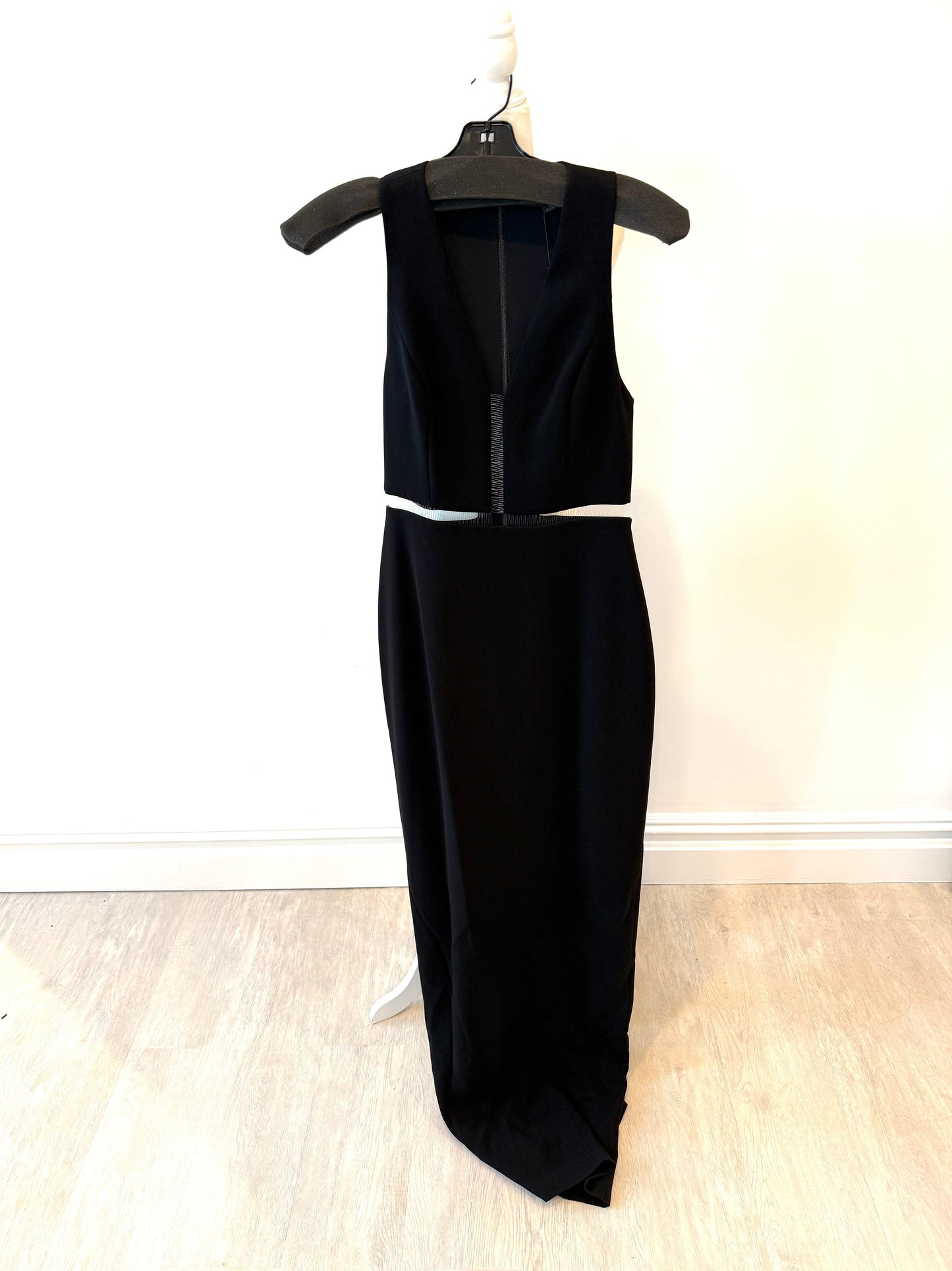 Alexander Wang V-Neck Gown with Suspended Fishline Detail